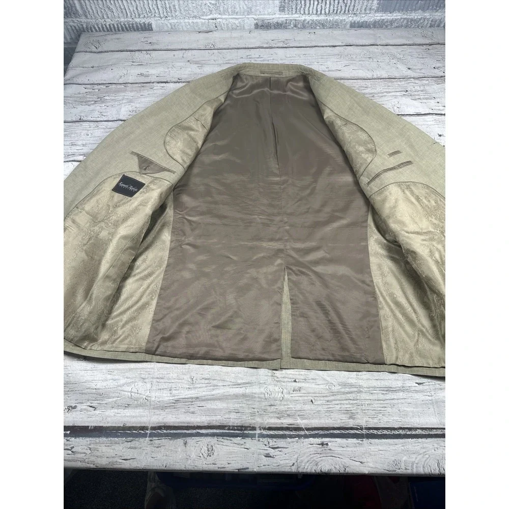 Kenneth Roberts Platinum Tan/Taupe Safari Style Jacket Men's XL Linen Blend